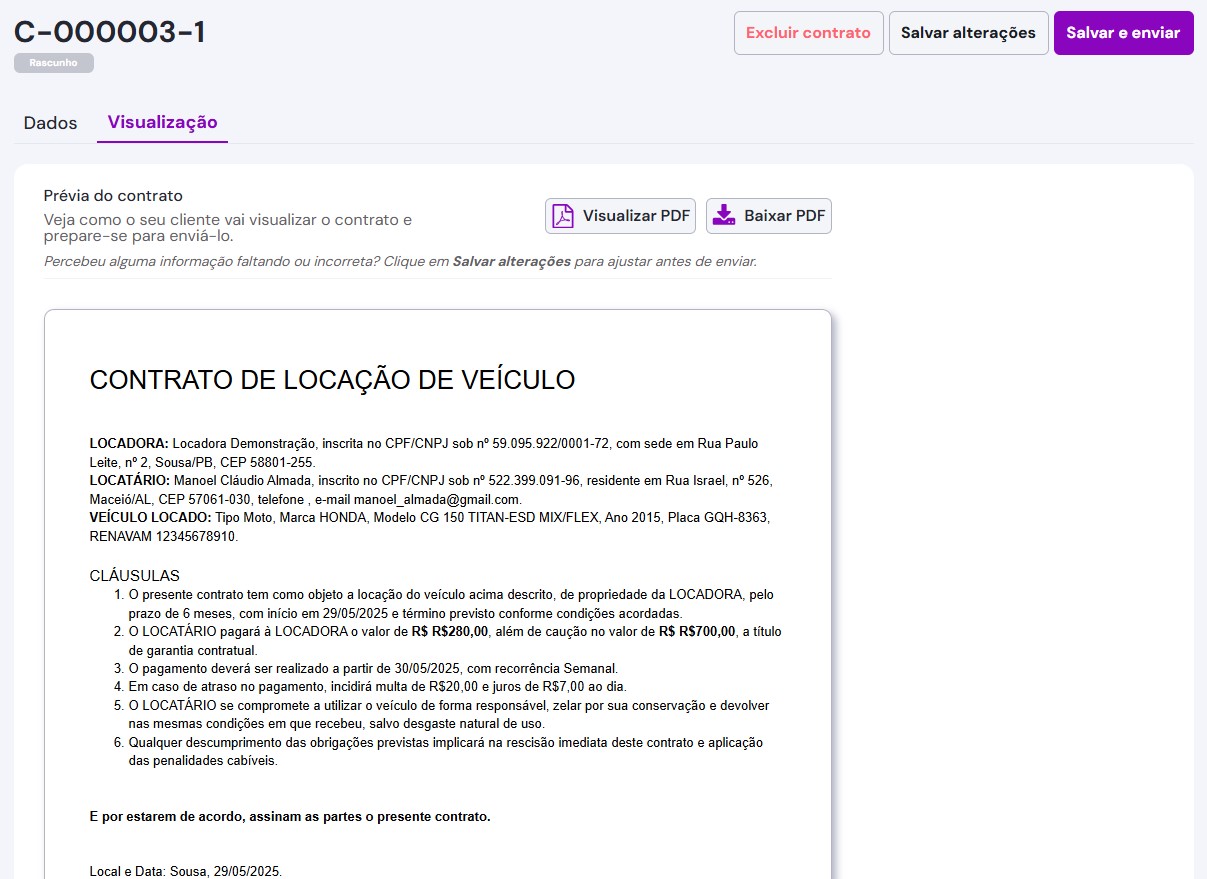 Geração de contratos automatizada